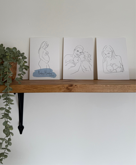 Set of Three Bespoke Line Drawings