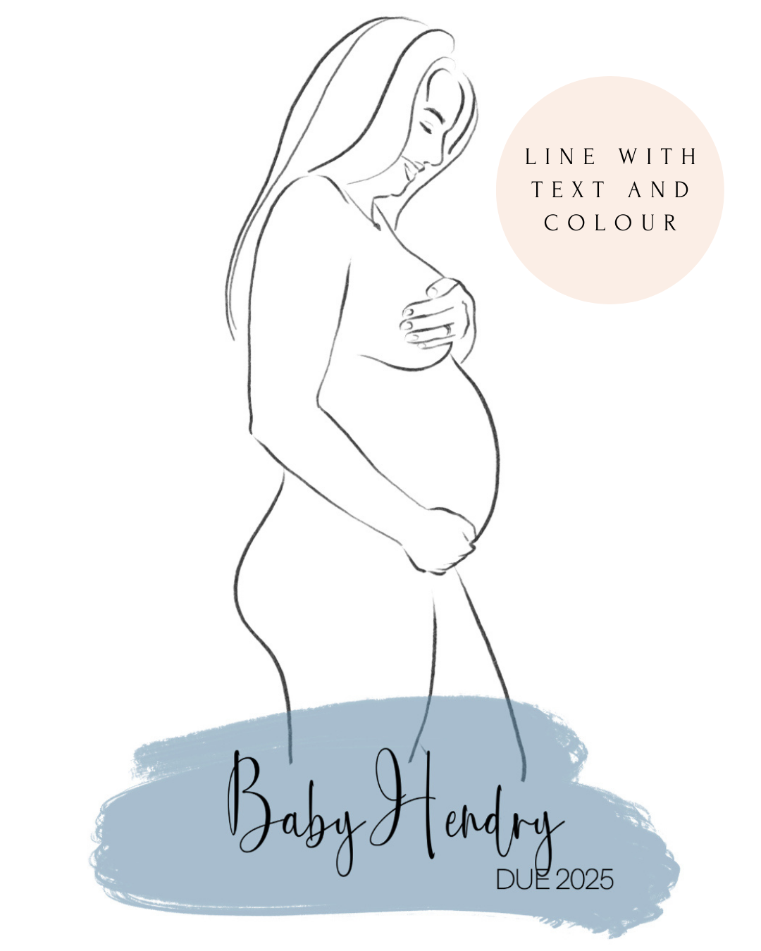 Pregnancy Bump Line Drawing