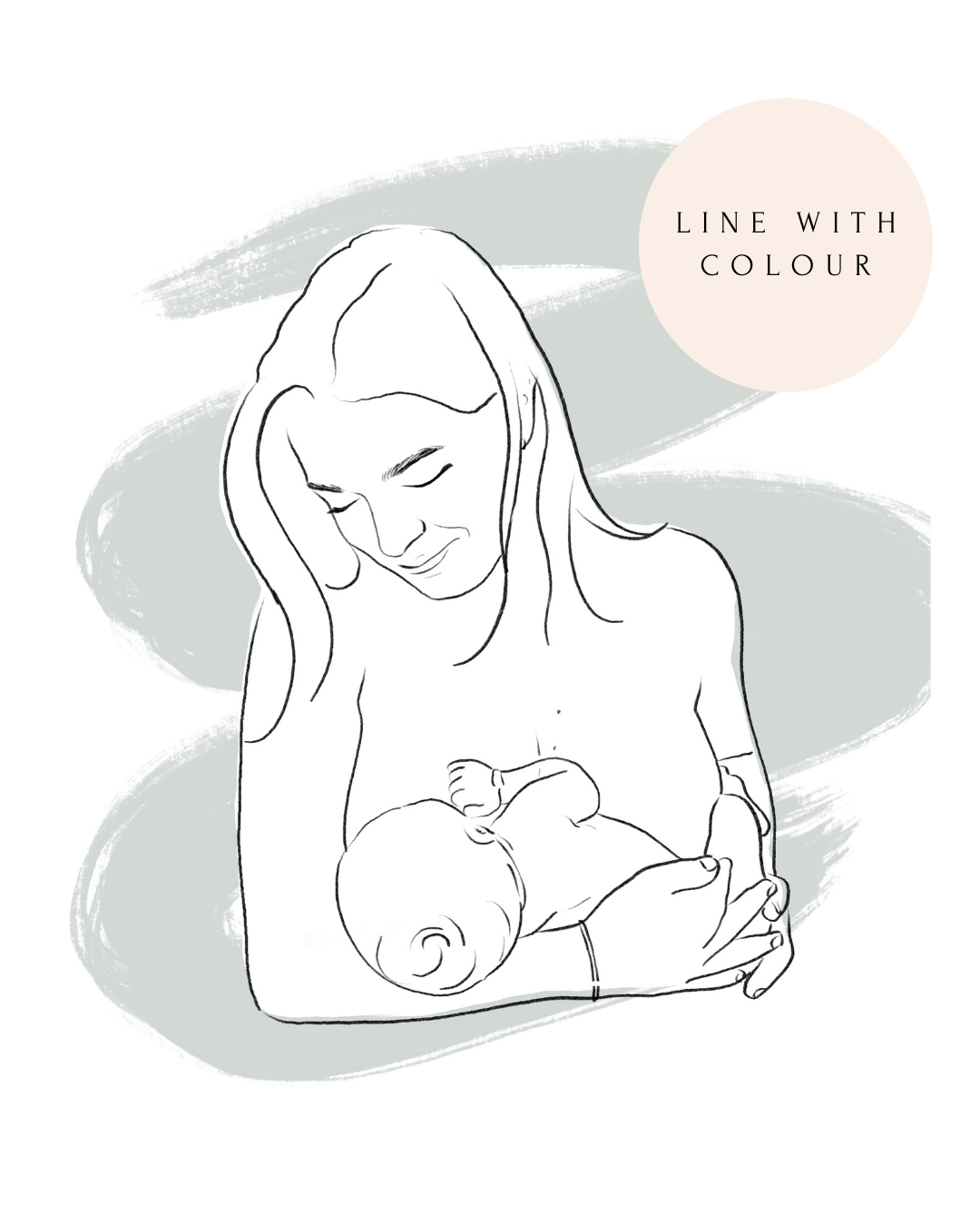 Family Portrait Line Drawing