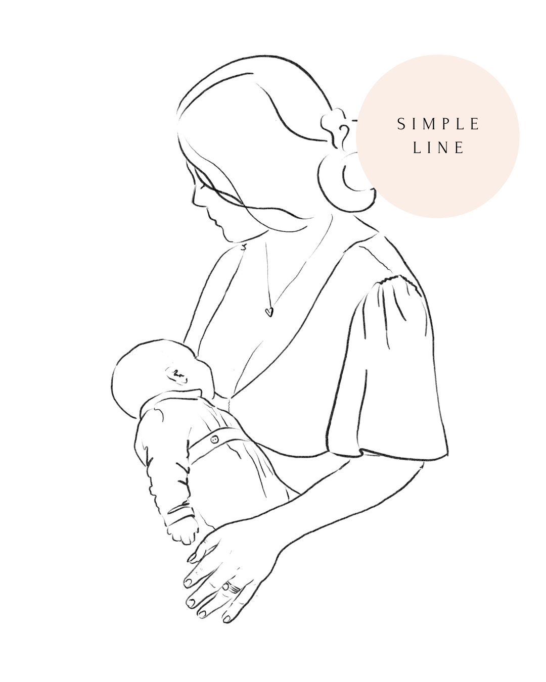 Family Portrait Line Drawing