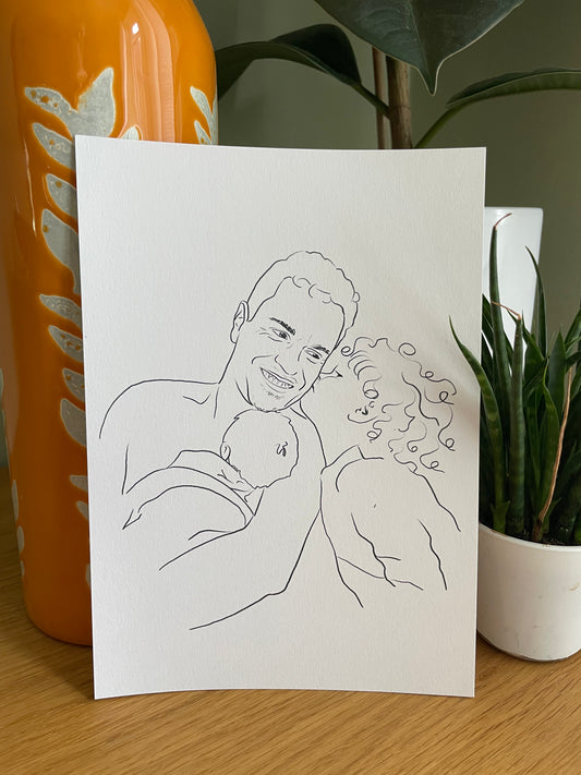Family Portrait Line Drawing