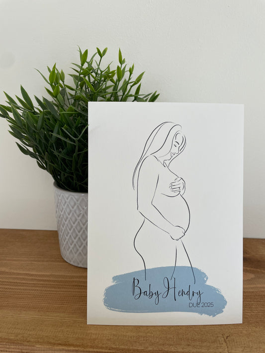 Pregnancy Bump Line Drawing